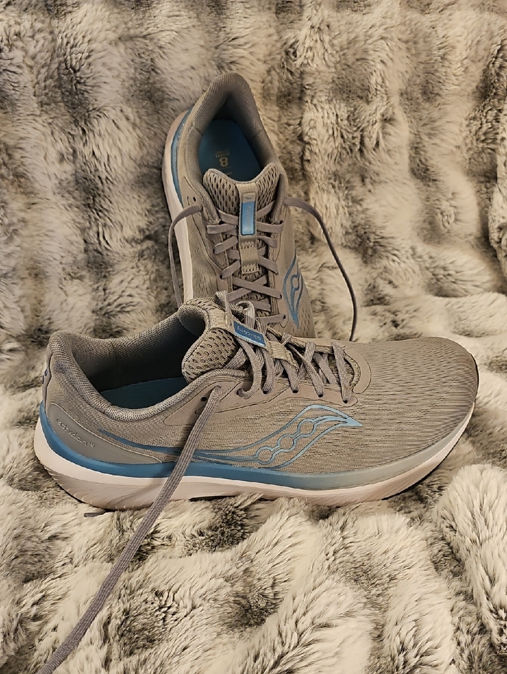 Saucony Gray & Light Blue Athletic Running Shoes